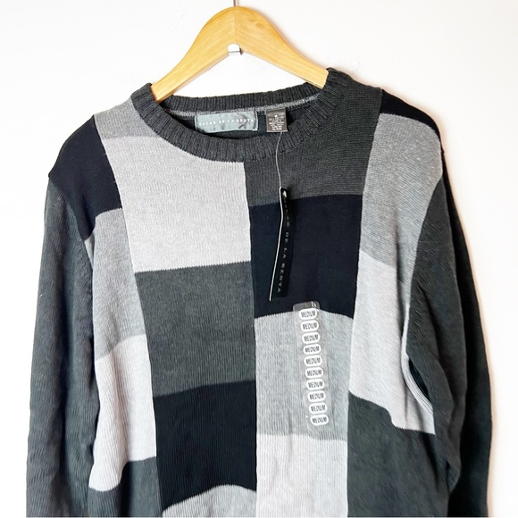 NWT SZ M Oscar De La Renta Gray & Black Sweater - Picture 3 of 6